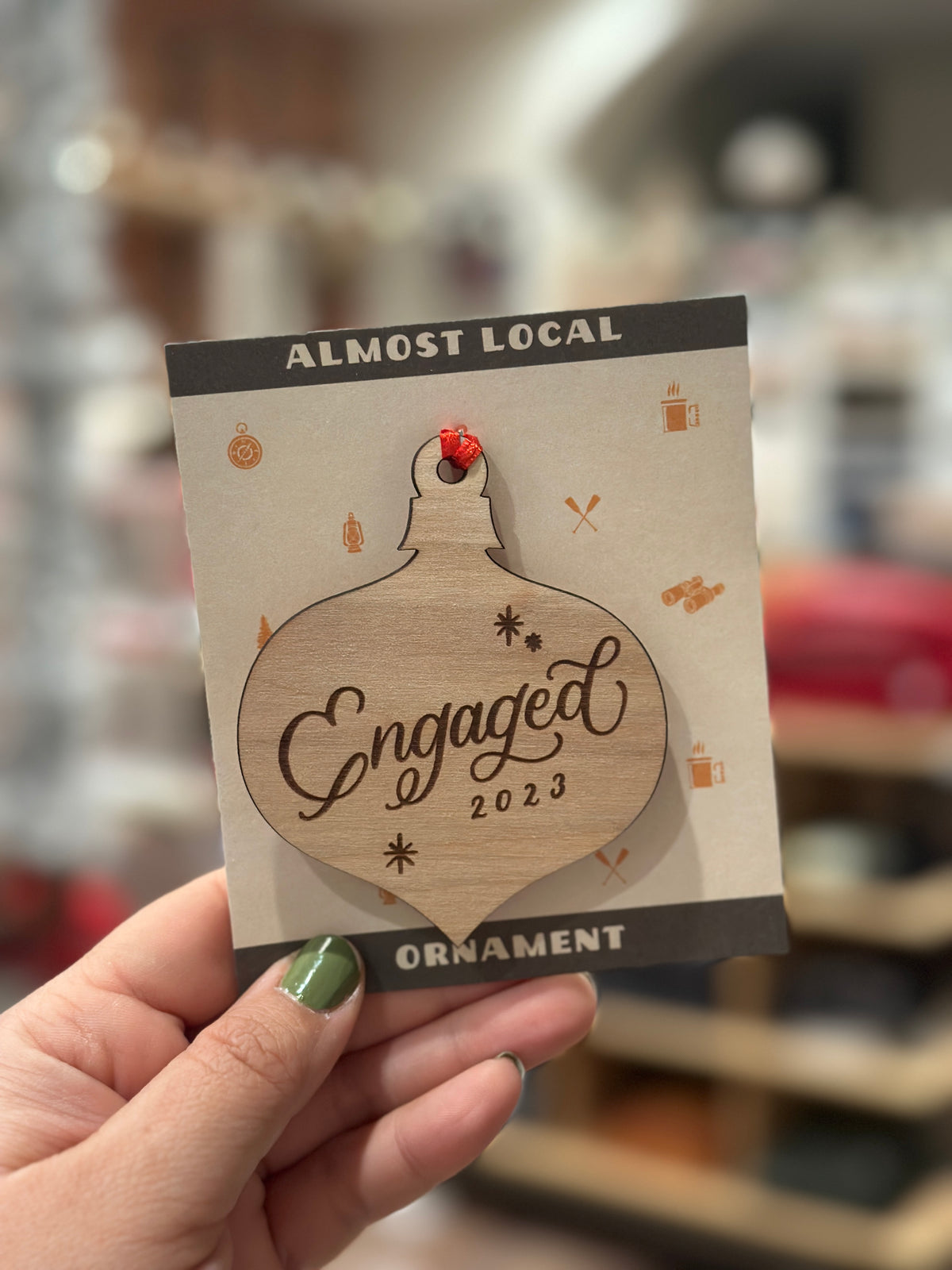 Engaged 2023 Wooden Ornament