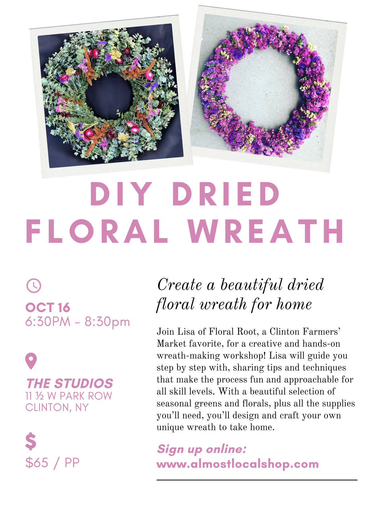 DIY Dried Floral Wreath Workshop