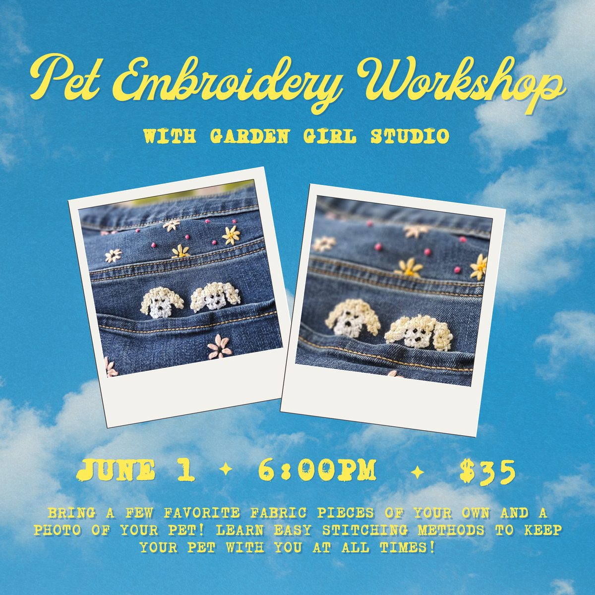 Pet Embroidery Workshop
