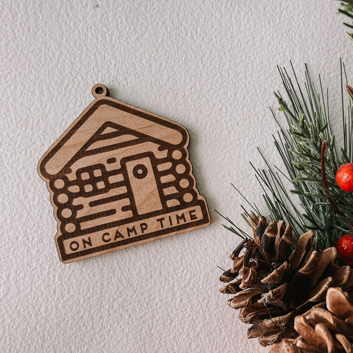 On Camp Time Wood Ornament