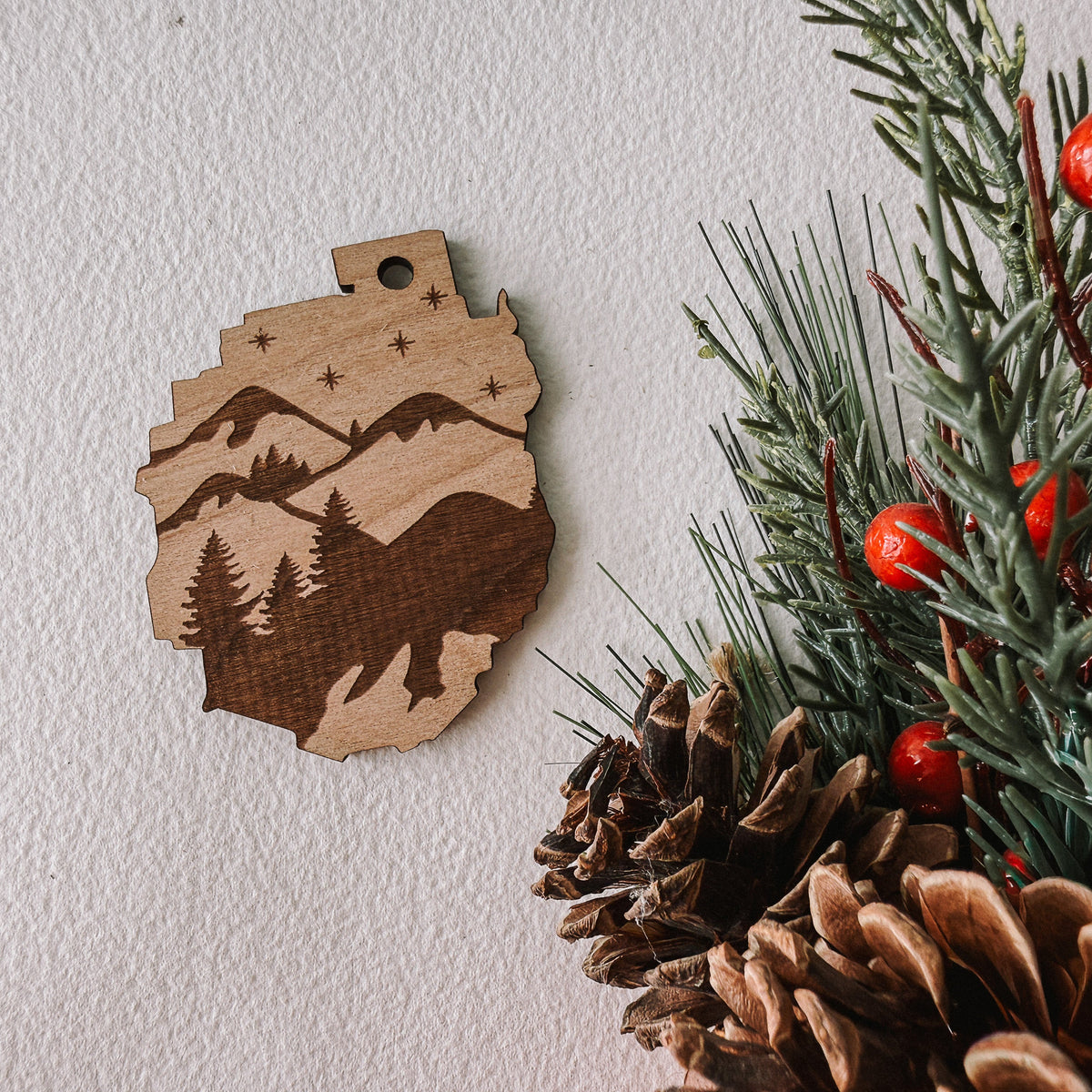 Adirondack Park Treeline Wood Ornament