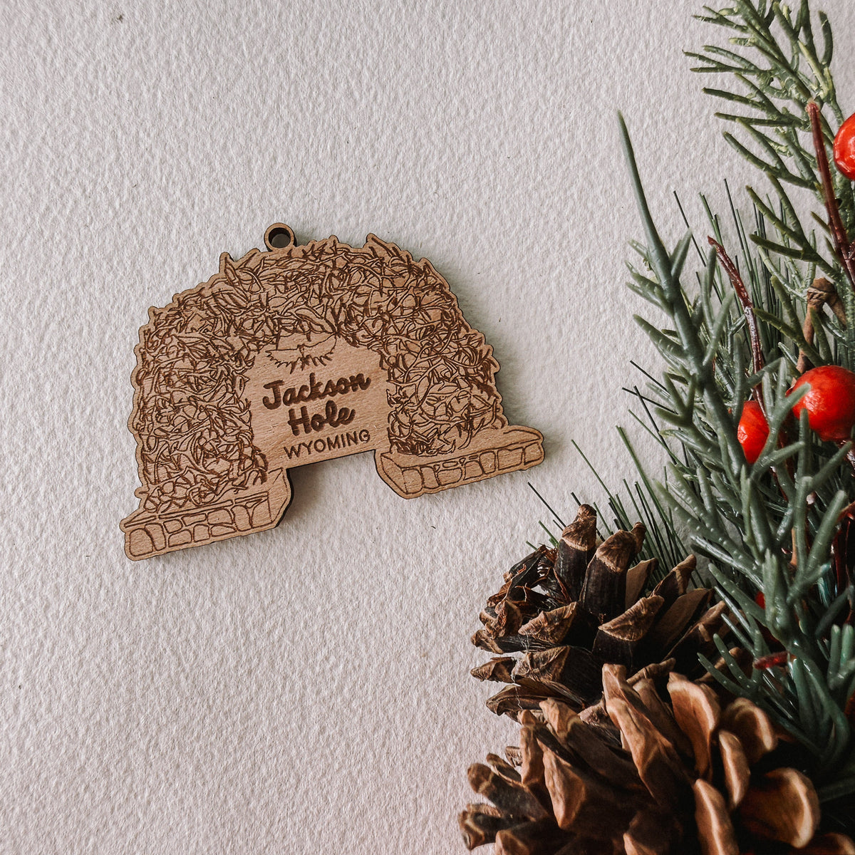 Jackson Hole Town Square Wood Ornament
