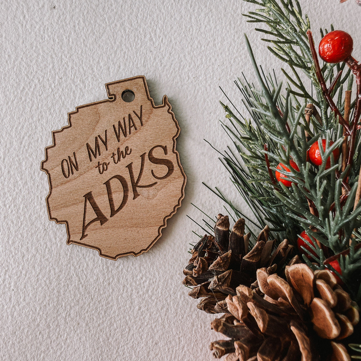 On My Way to the ADKs Wood Ornament