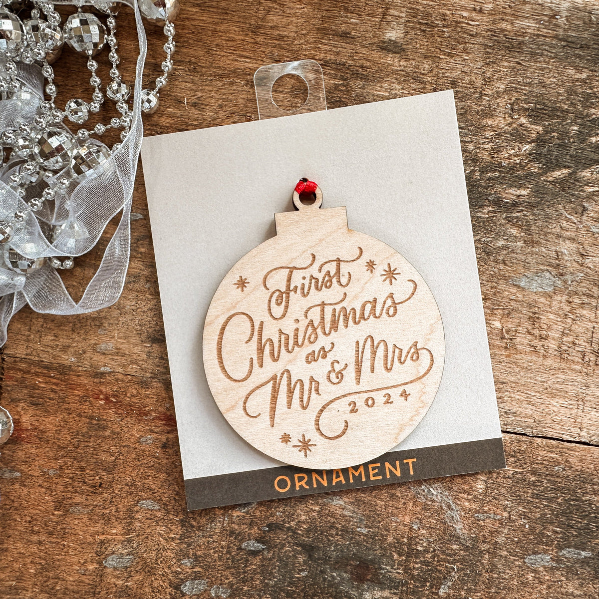 First Christmas as Mr &amp; Mrs Wood Ornament