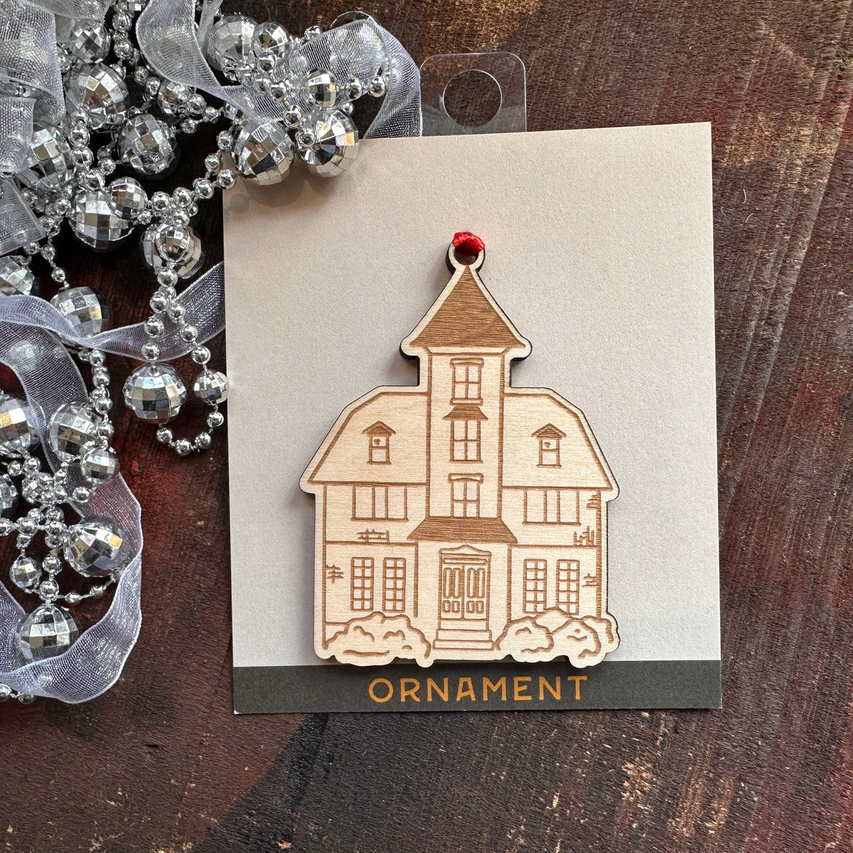 Kirkland Town Library Wood Ornament
