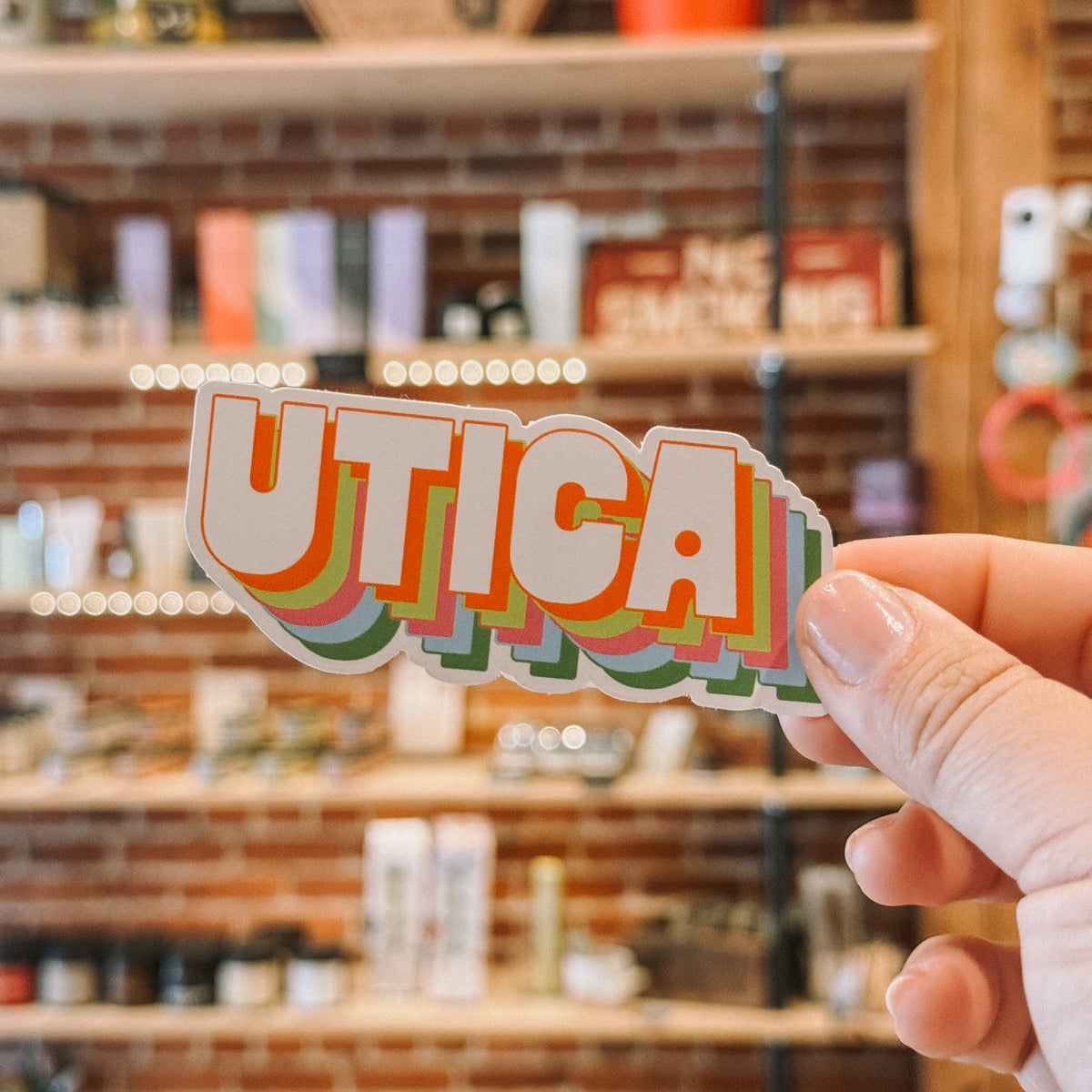 Utica Retro Neon Sticker