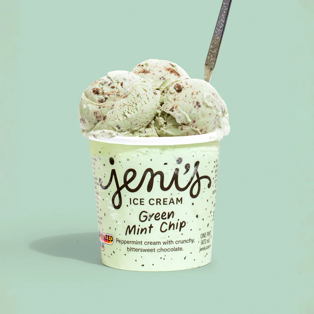 Green Mint Chip Ice Cream Pint