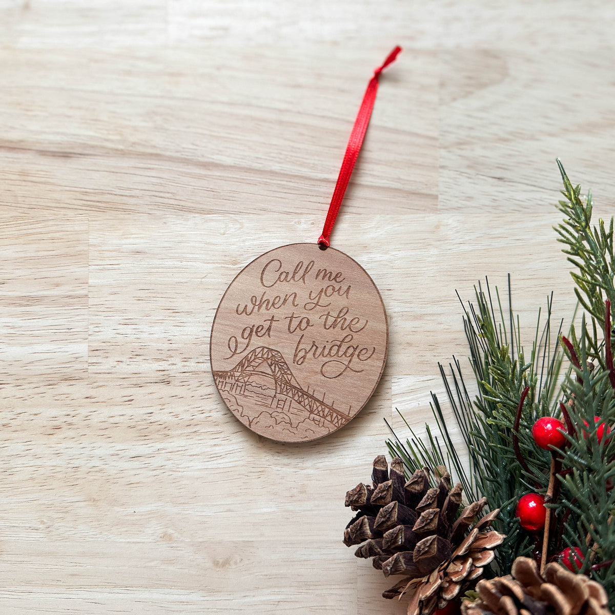 Cape Cod Bridge Wood Ornament
