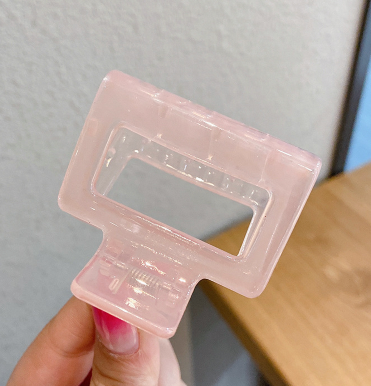 Rectangle Claw Clips: Jelly Pink