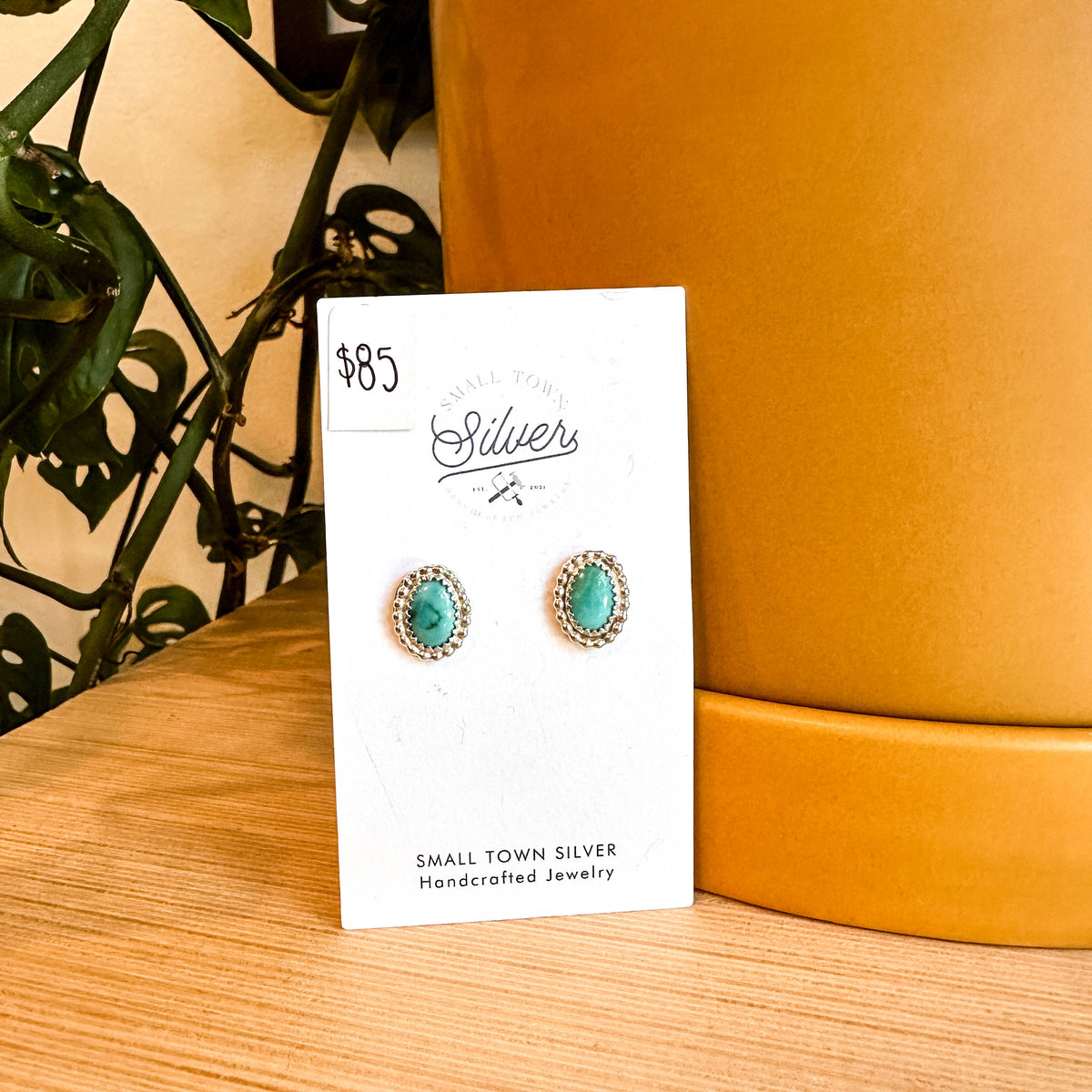 Beaded Turquoise Studs