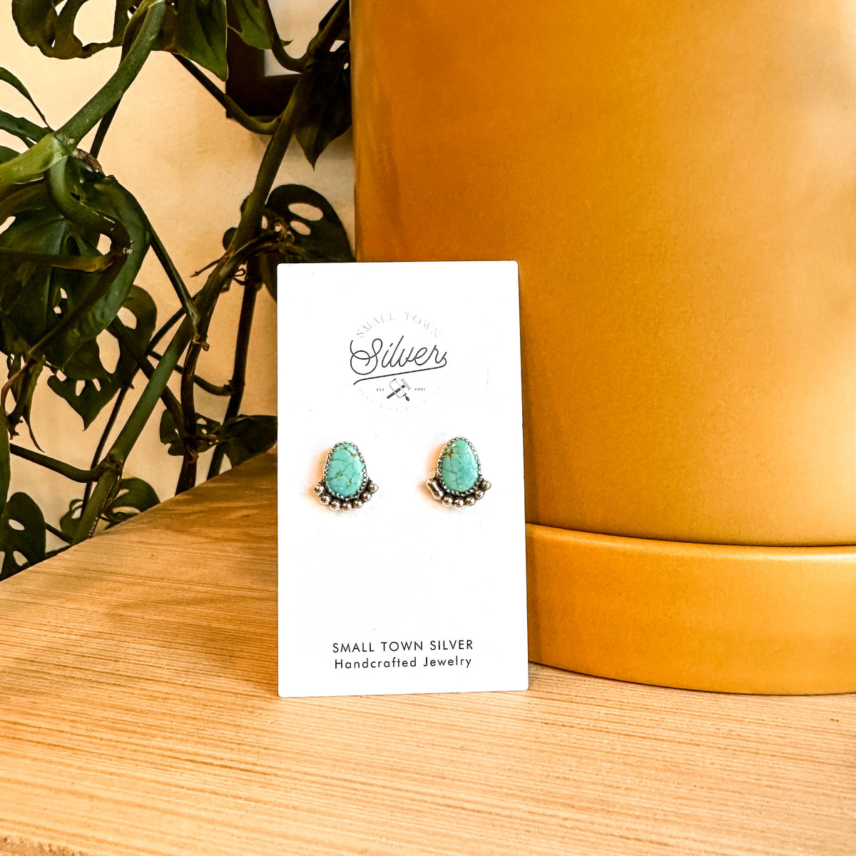 Half Moon Turquoise Studs