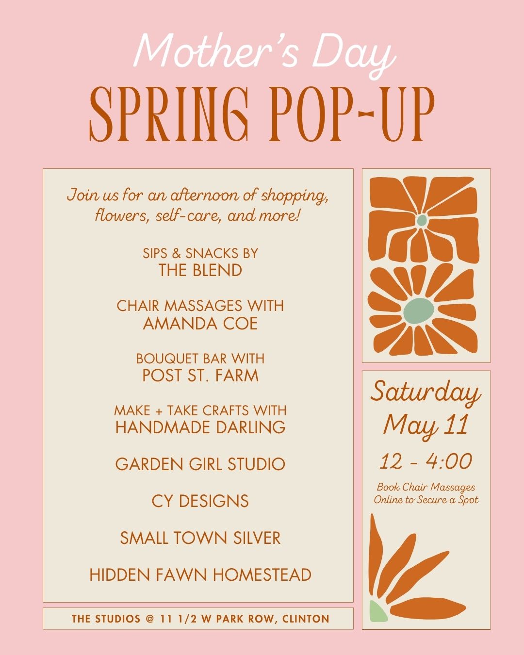 Mother&#39;s Day Spring Pop-Up – Chair Massage