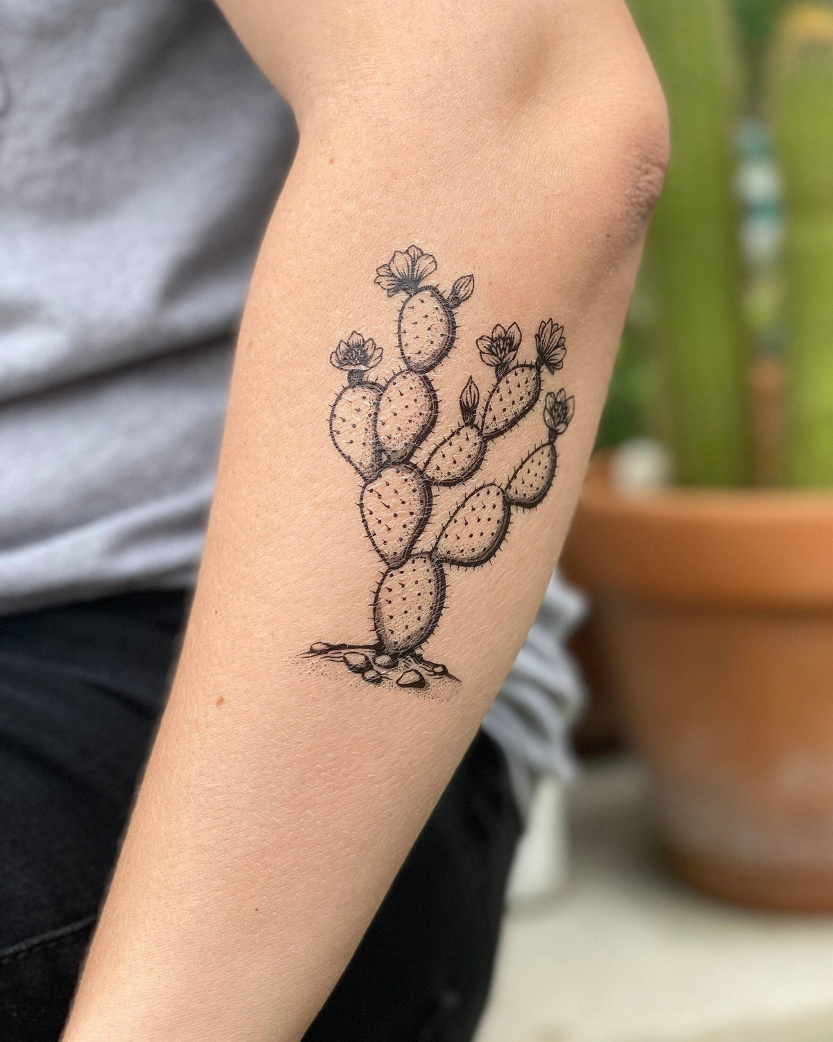 Prickly Pear Cactus Temporary Tattoo