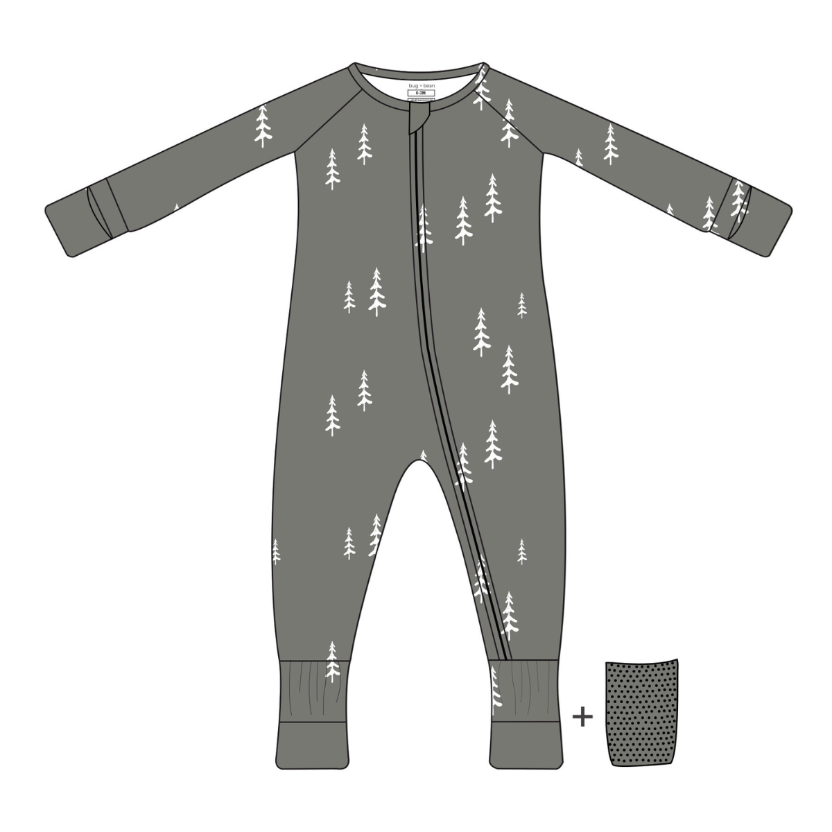 Bamboo 2-Way Convertible Zip Romper - Forest (0-24m)