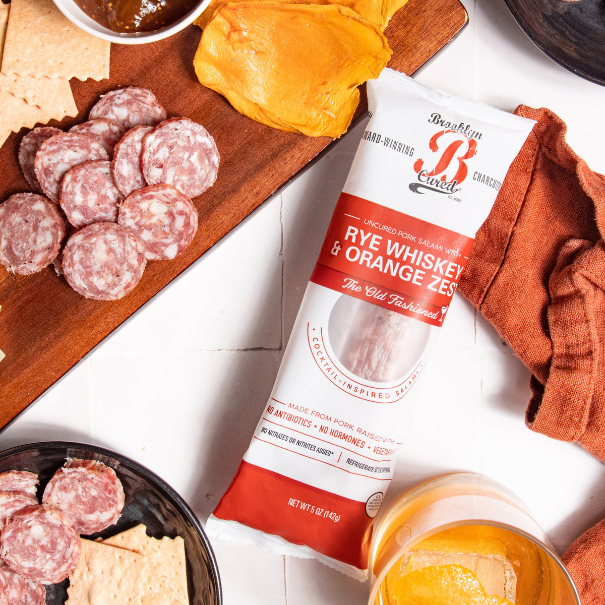 Pork Salami with Rye Whiskey and Orange (The OId Fashioned)