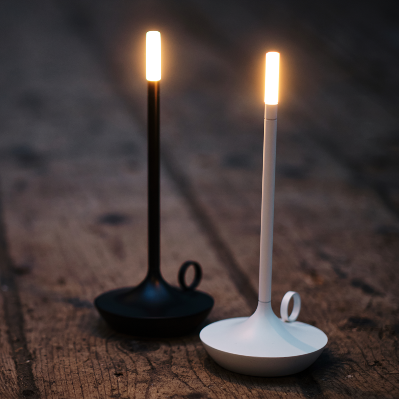 Wick Portable Rechargeable Black Lamp