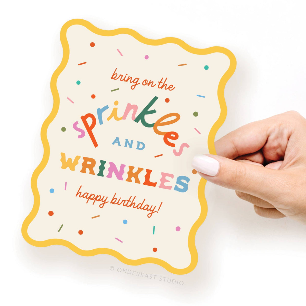 Wavy Die Cut Sprinkles and Wrinkles Notecard