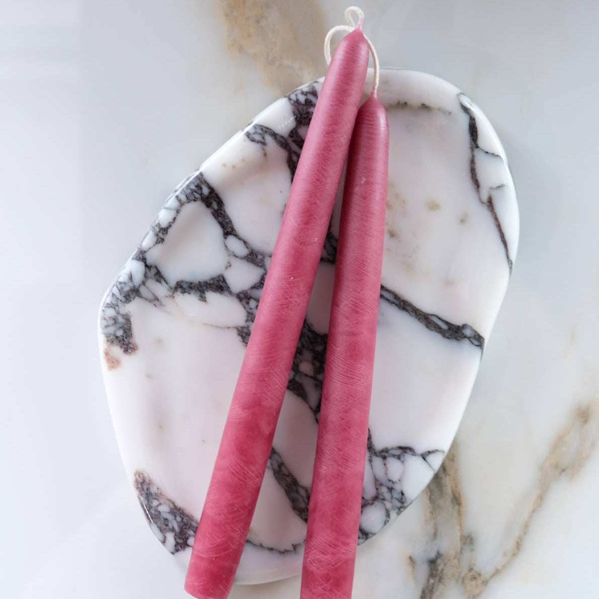 10" Hand-Dipped Taper Candle Pair | Berry