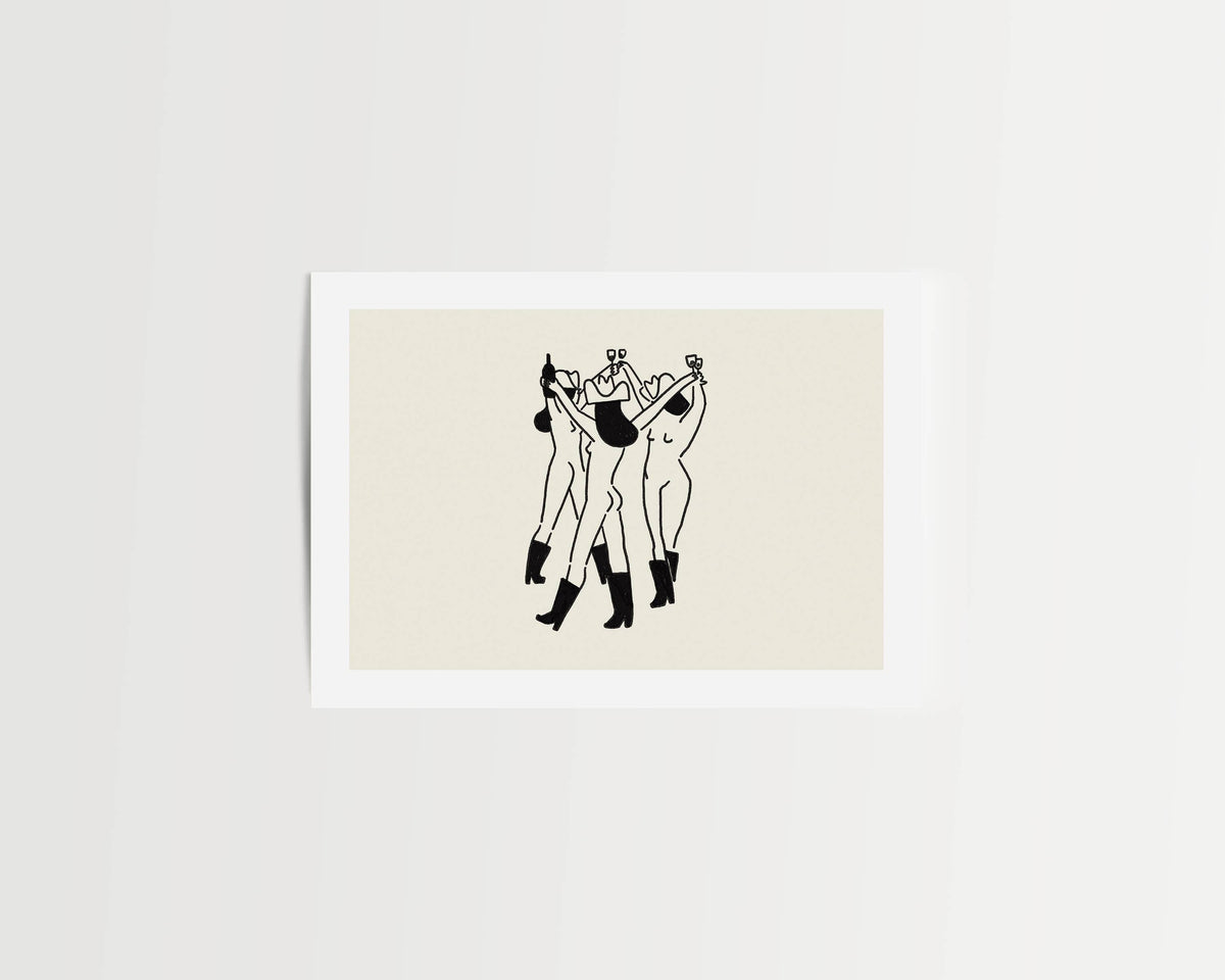 "Socialite" Social Drinker Minimal Western Wine Art Print
