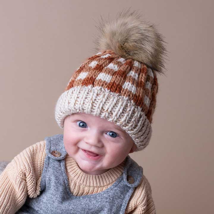 Sienna Buffalo Check Pom Pom Beanie Hat Baby &amp; Kids