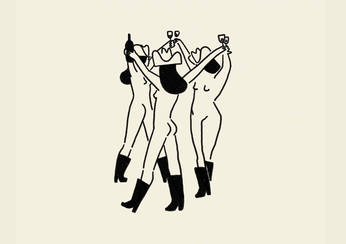 "Socialite" Social Drinker Minimal Western Wine Art Print