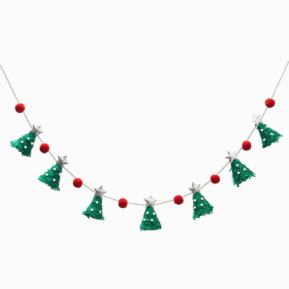 Tinsel Pom Tree Pom Christmas Garland