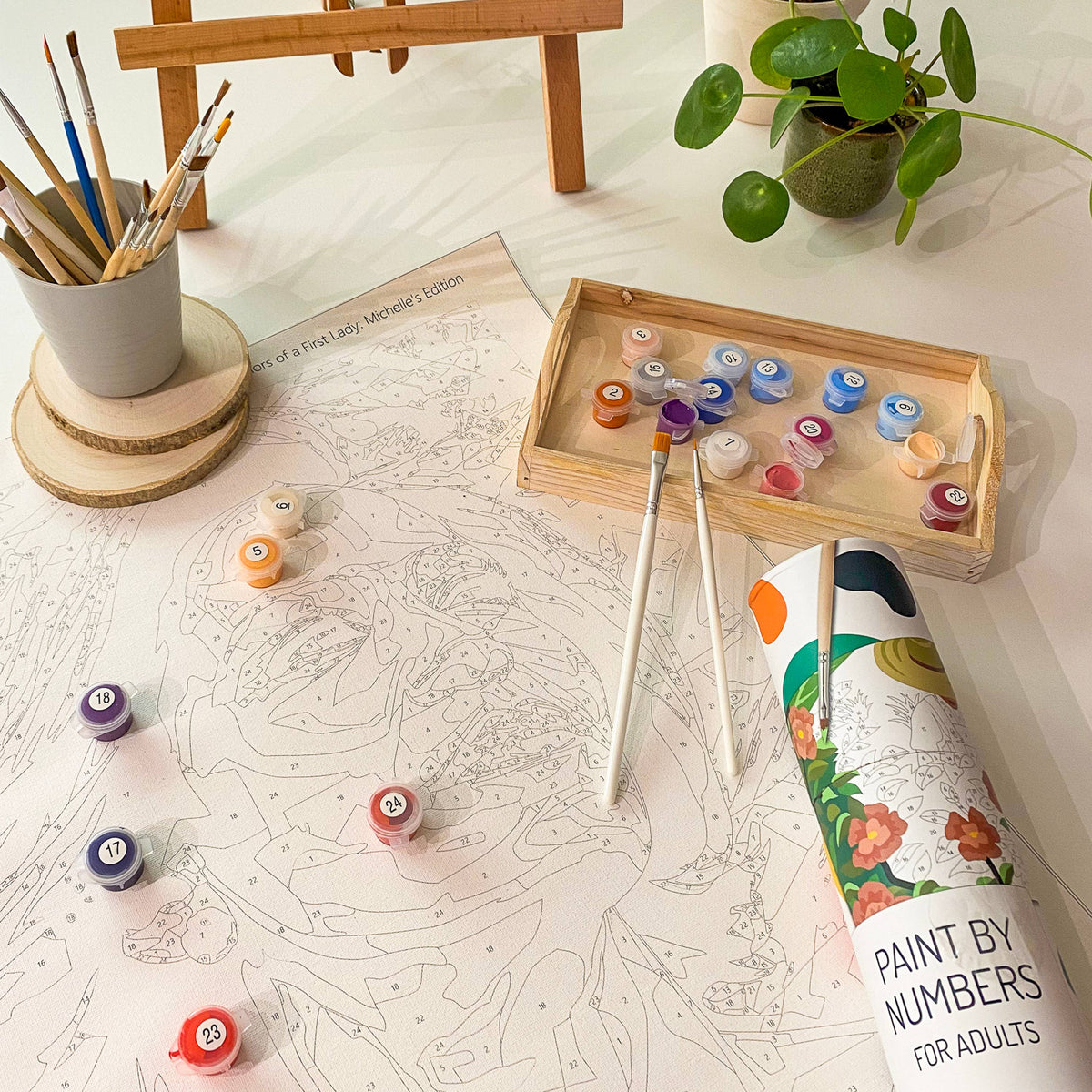 Cabin by the Lake Paint-by-Numbers Kit