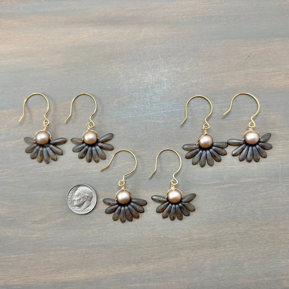 Art Deco Vintage Rose Earrings