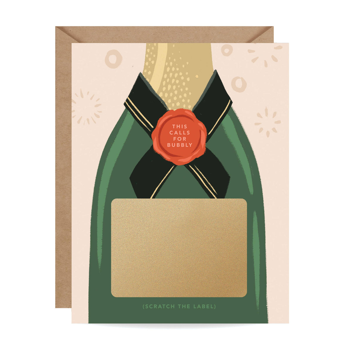 Bubbly Champagne Scratch-off Congratulations / Wedding Card