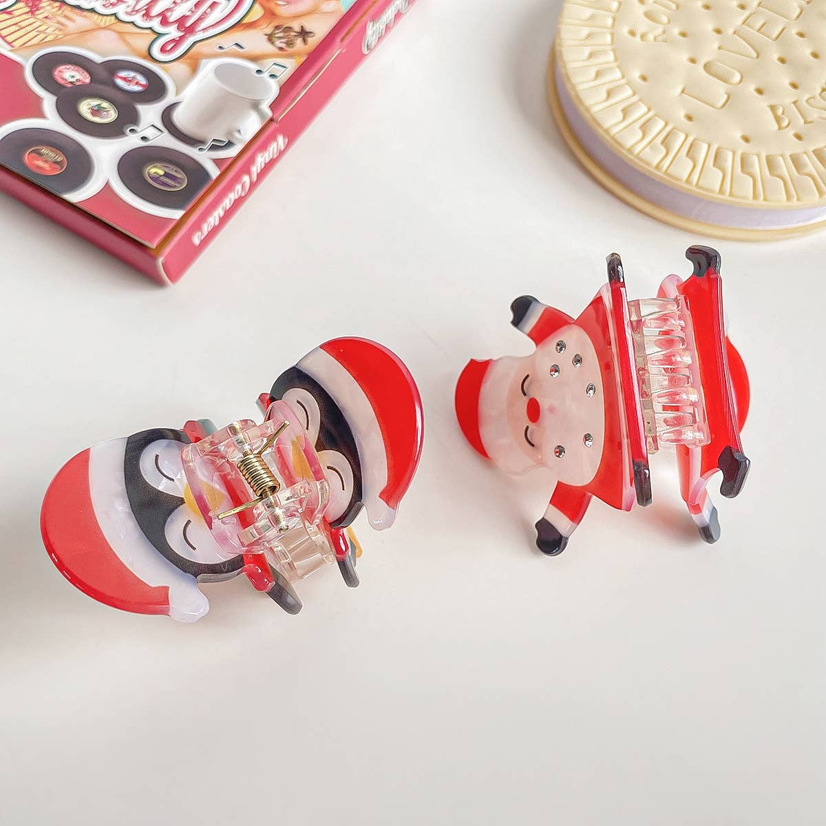 Santa &amp; Penguin Embellished Holiday Claw Clip