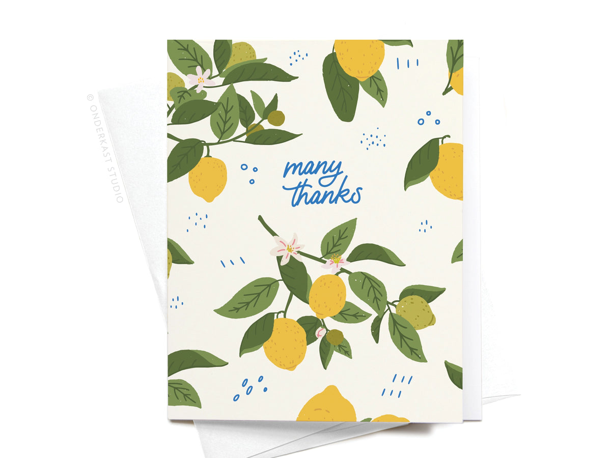 Many Thanks Lemon Greeting Card