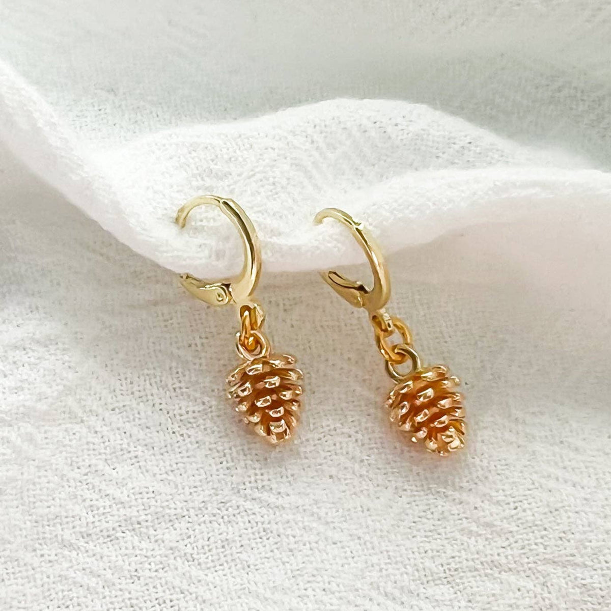 Pinecone Hoop Earrings
