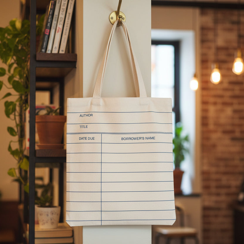 Library Card Natural Tote