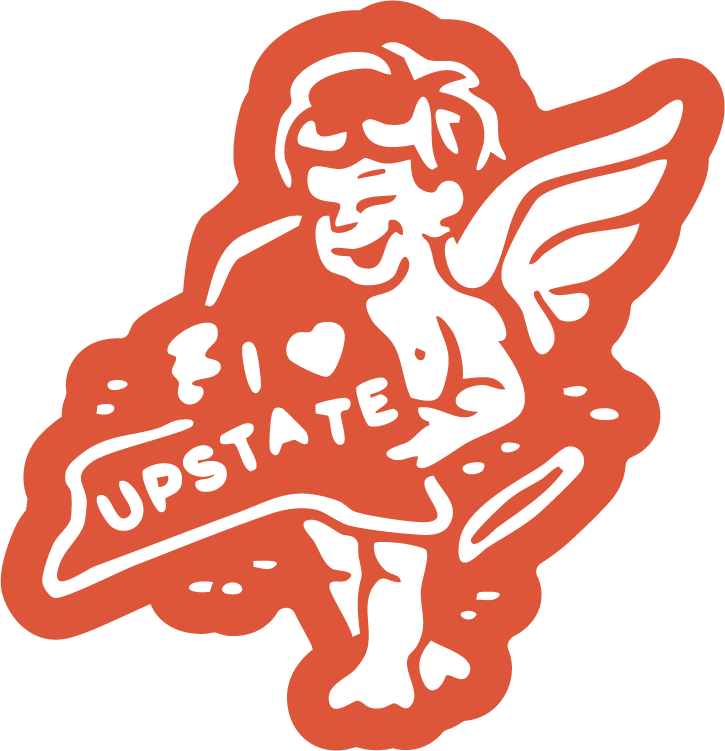 I Heart Upstate Cupid Sticker