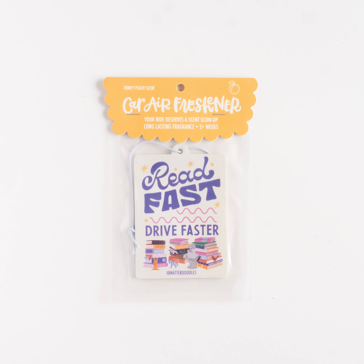 Read Fast Drive Faster – Honey Peach Book Car Air Freshener