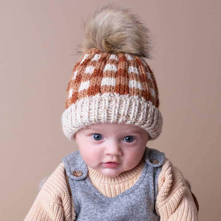 Sienna Buffalo Check Pom Pom Beanie Hat Baby &amp; Kids