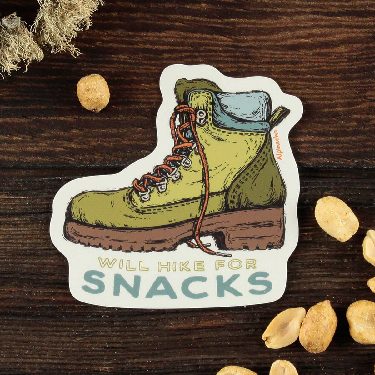 Will Hike For Snacks Sticker