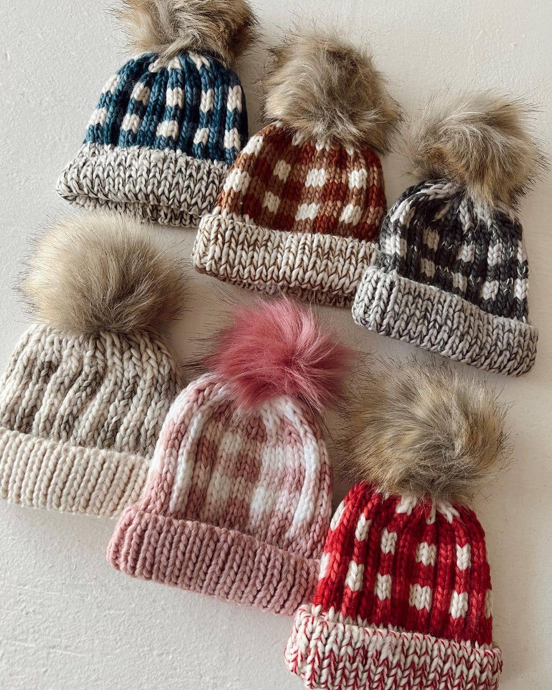 Sienna Buffalo Check Pom Pom Beanie Hat Baby &amp; Kids