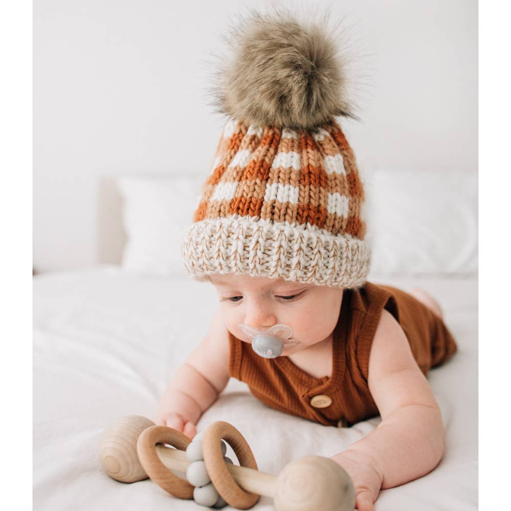 Sienna Buffalo Check Pom Pom Beanie Hat Baby &amp; Kids