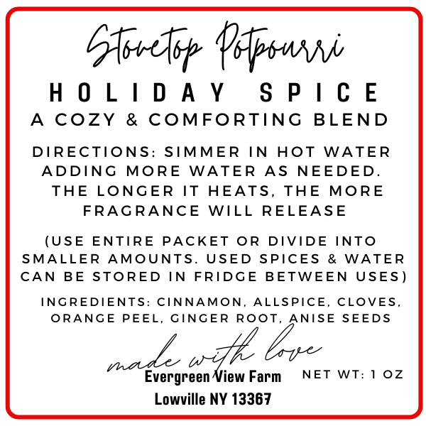 Holiday Spice Simmer Stovetop Potpourri