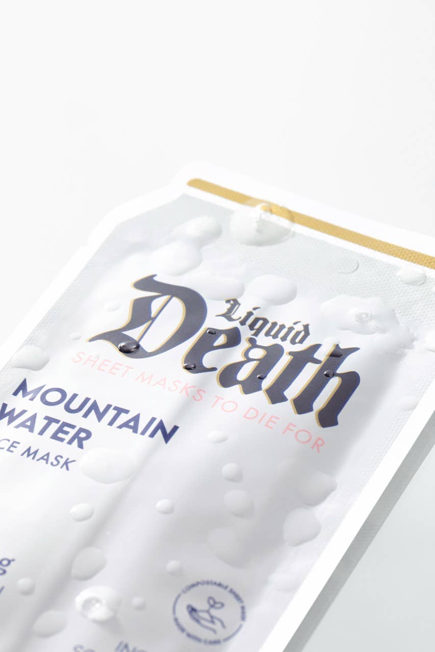 Mountain Water Liquid Death Hydrating Face Mask