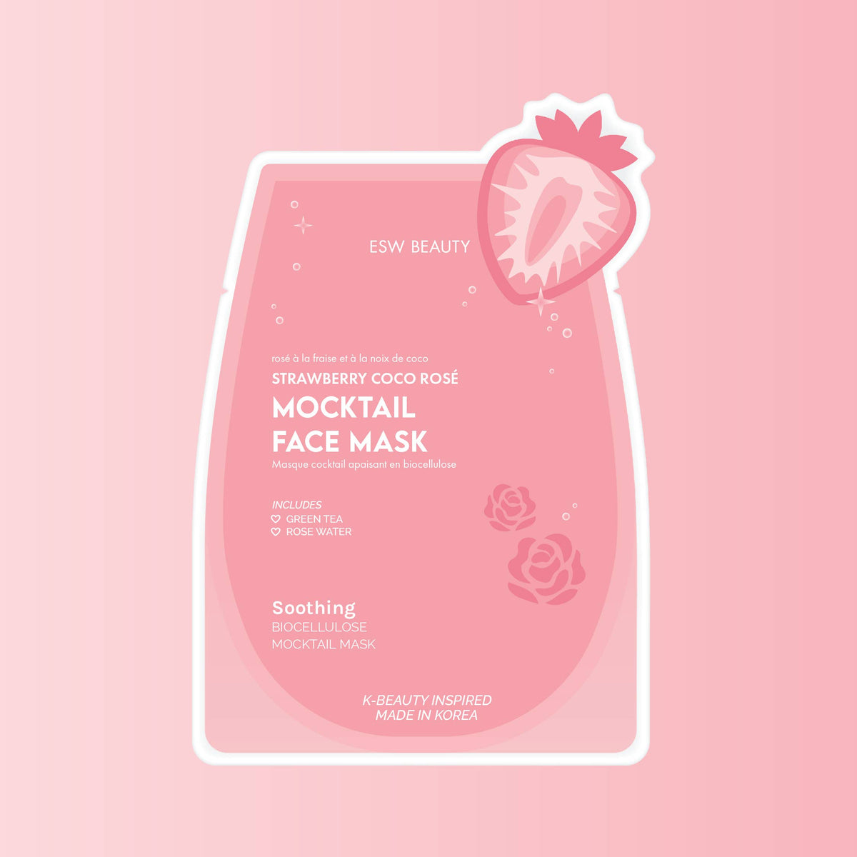 Strawberry Coco Rosé Soothing Biocellulose Mocktail Mask