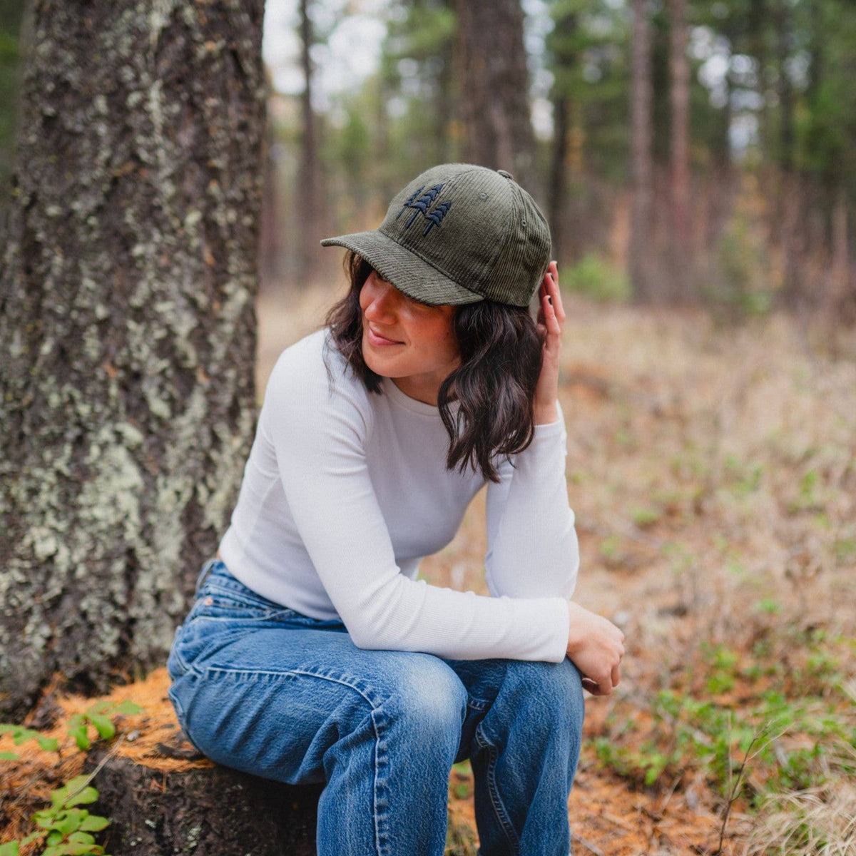 Big Three Tree Corduroy Trucker - Dark Green