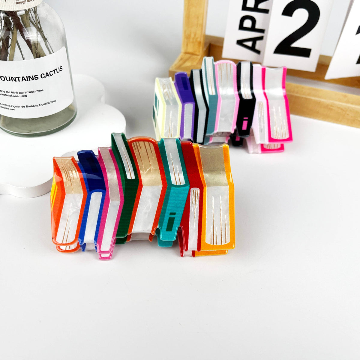 Book Stack Hair Claw Clip