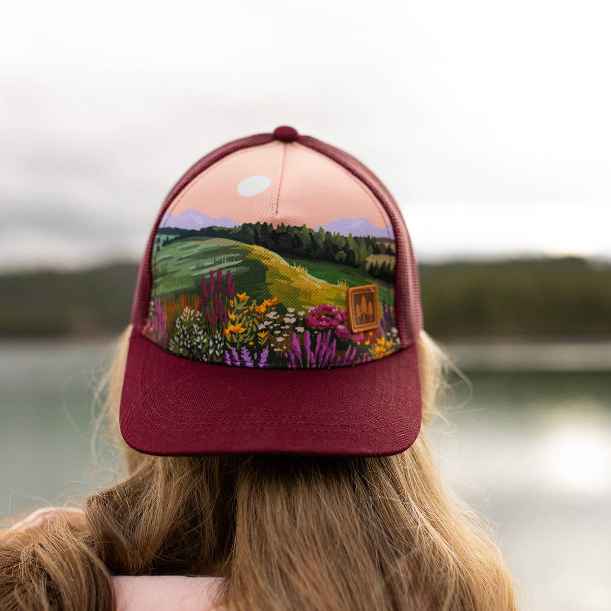 Wildflower Field Unisex Trucker - Maroon