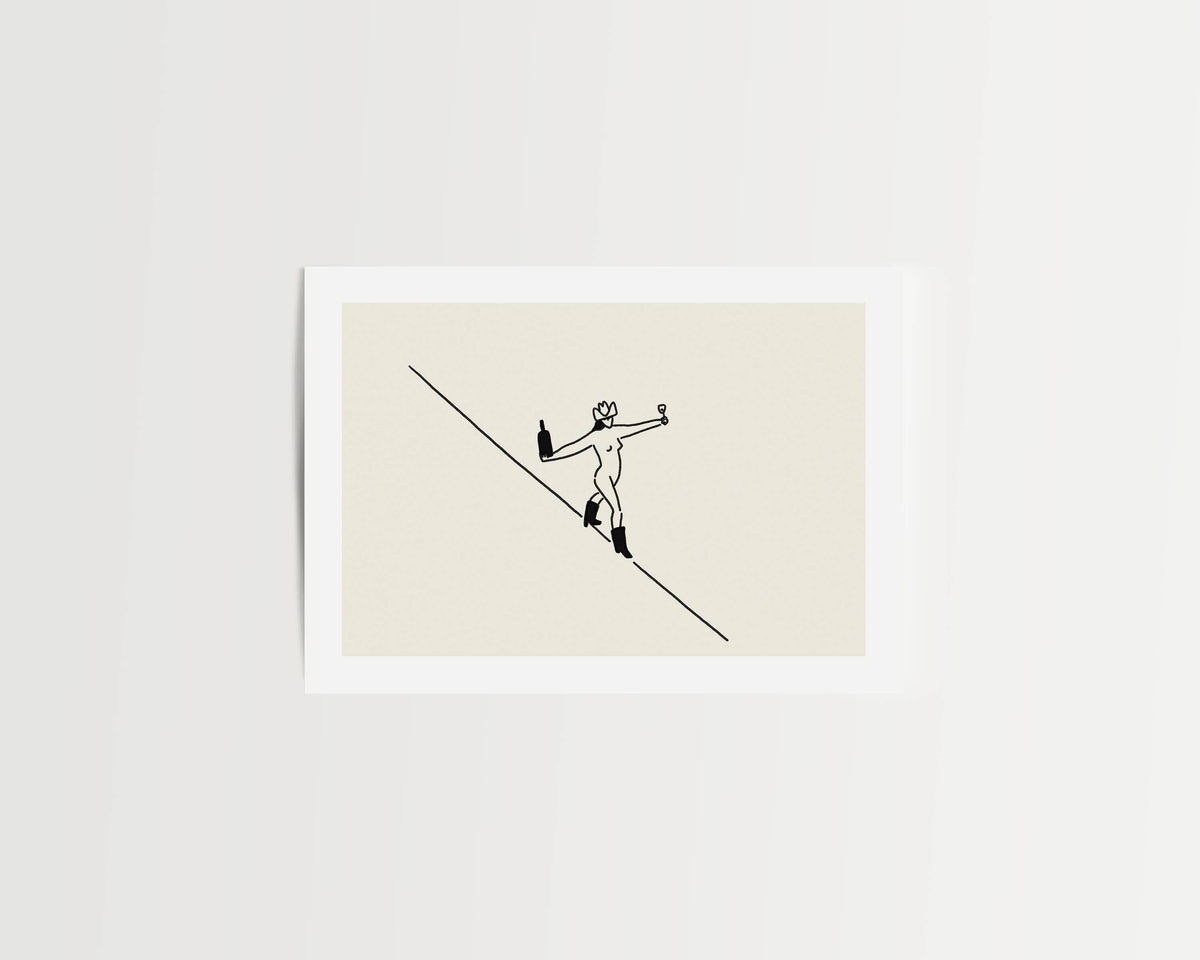 "Liquid Courage" Minimal Natural Wine Art Print