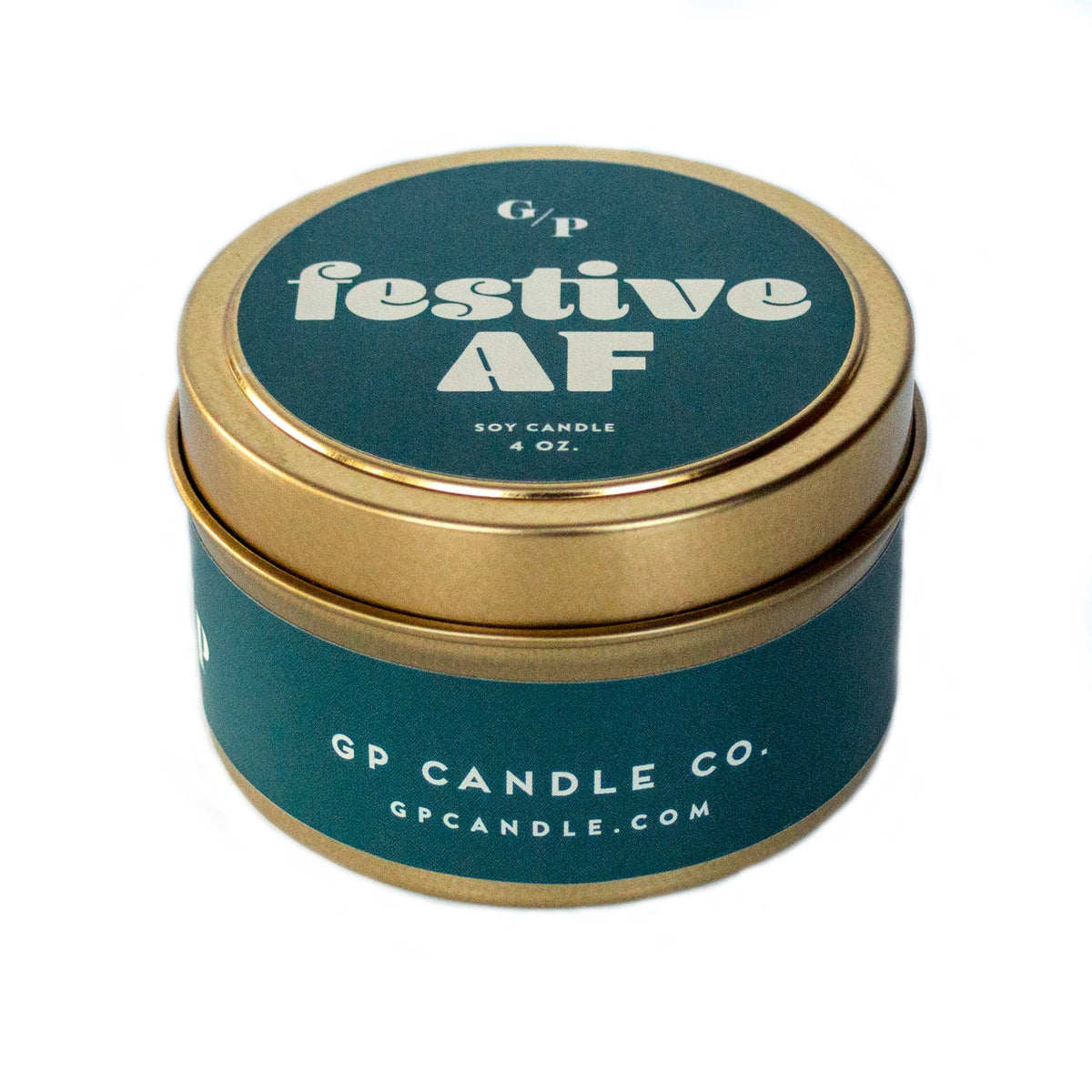 Festive AF 4 oz. Candle Tin