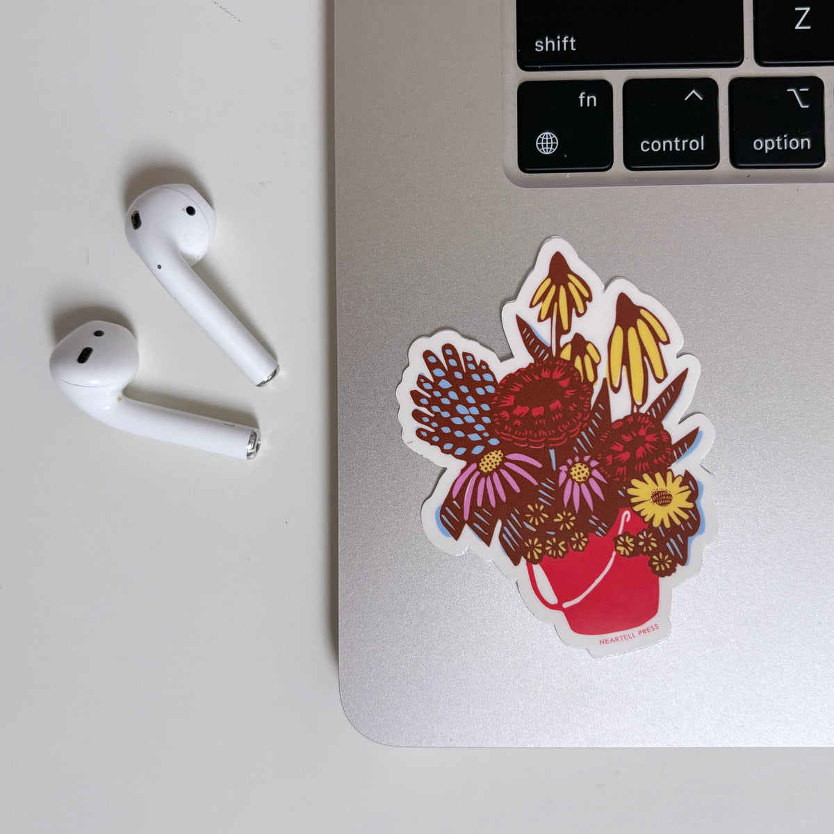 Eco Friendly Flower Bucket Die Cut Sticker