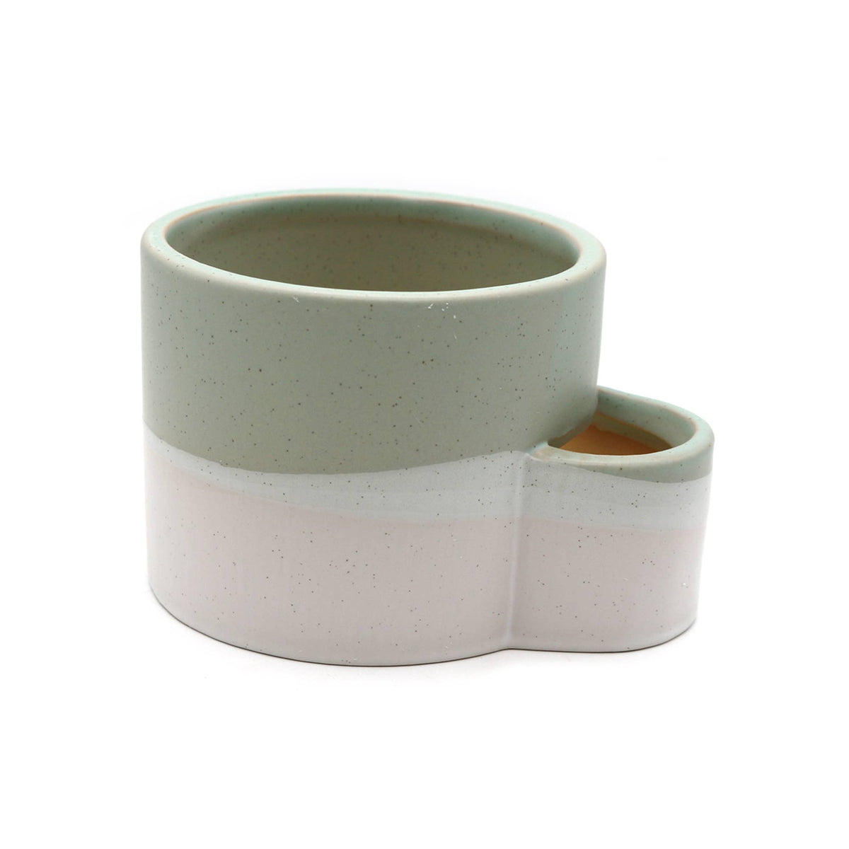 Ceramic Burner w/ Match Slot - White & Green