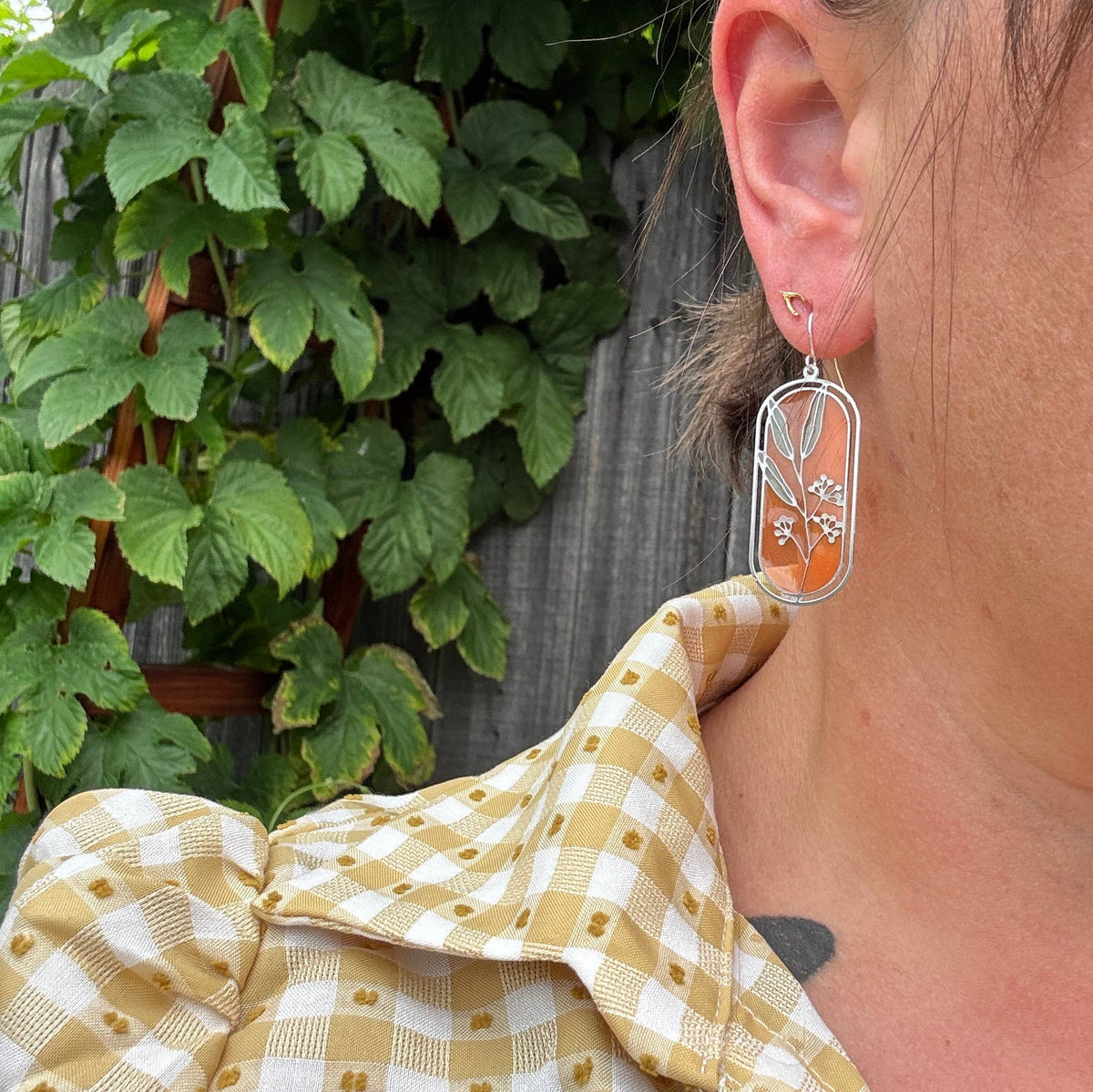 Allium // Stained Glass Resin Earrings